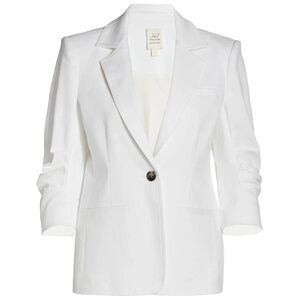 $395 Unworn Cinq A Sept Khloe White Denim Blazer